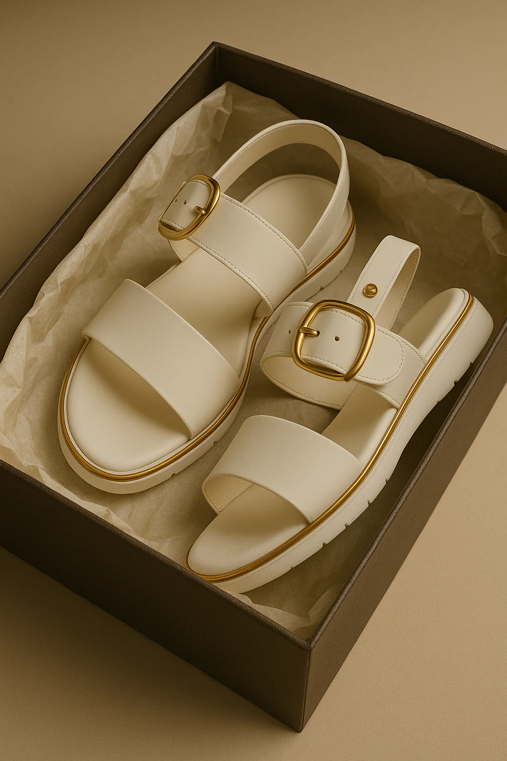 Valine Gold-Buckle Strap Sandals - Image 13