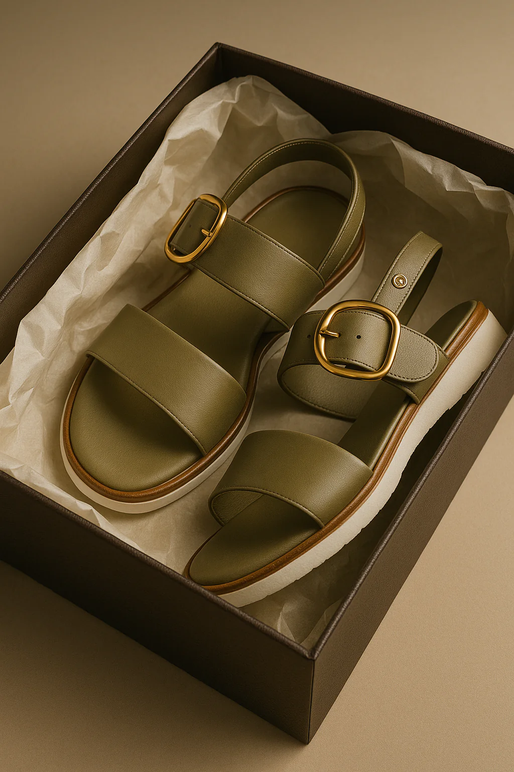 Valine Gold-Buckle Strap Sandals - Image 14