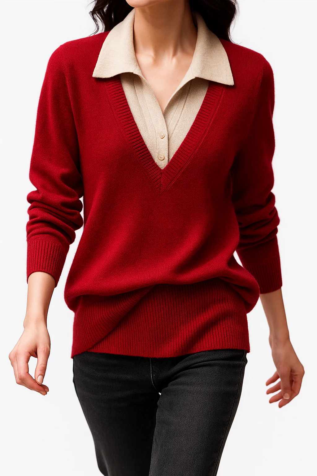 Madison Layered Knit Top - Image 5