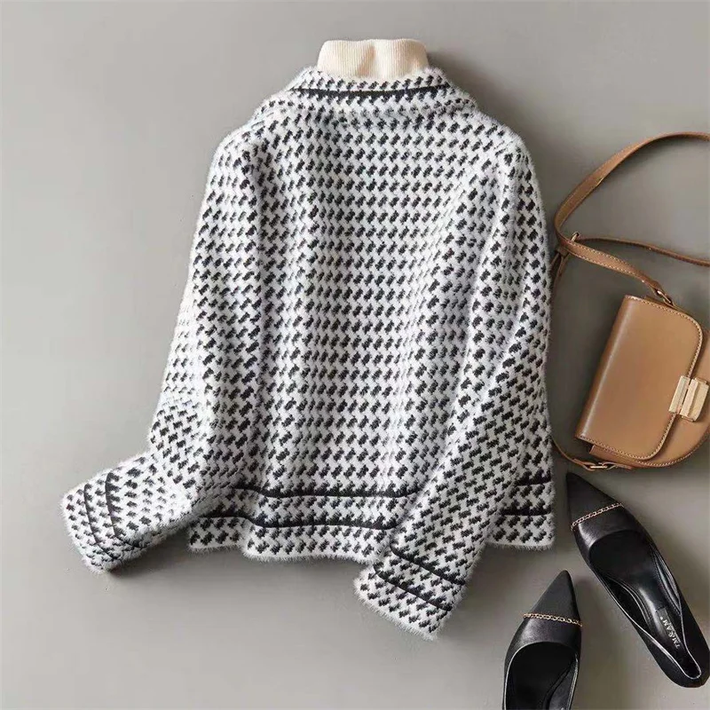 Vionne Houndstooth Knit Jacket - Image 12