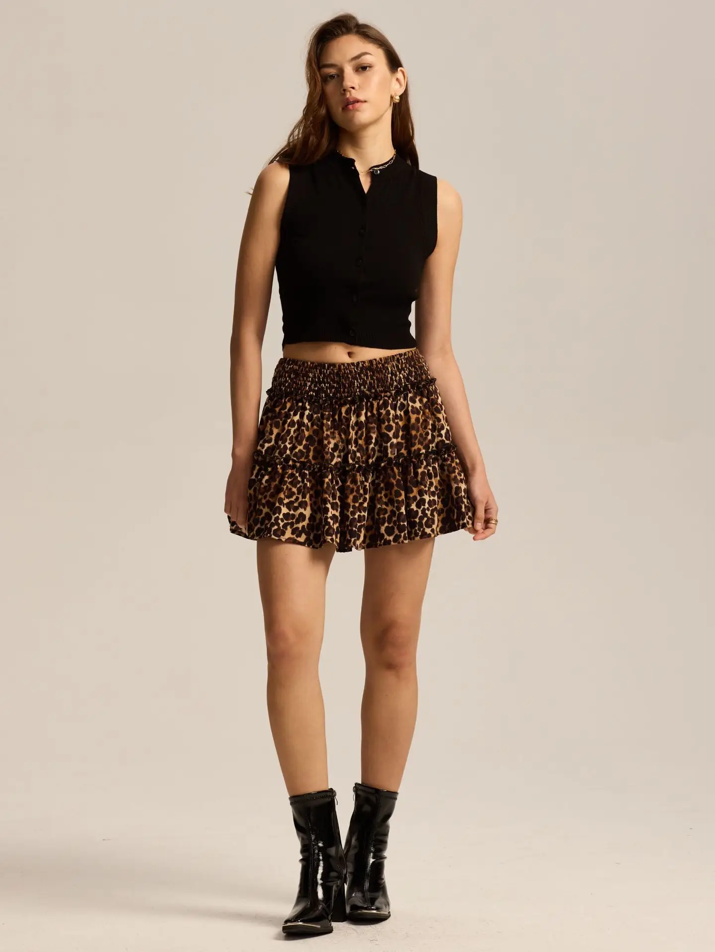 Viora Leopard Ruffle Skirt - Image 12