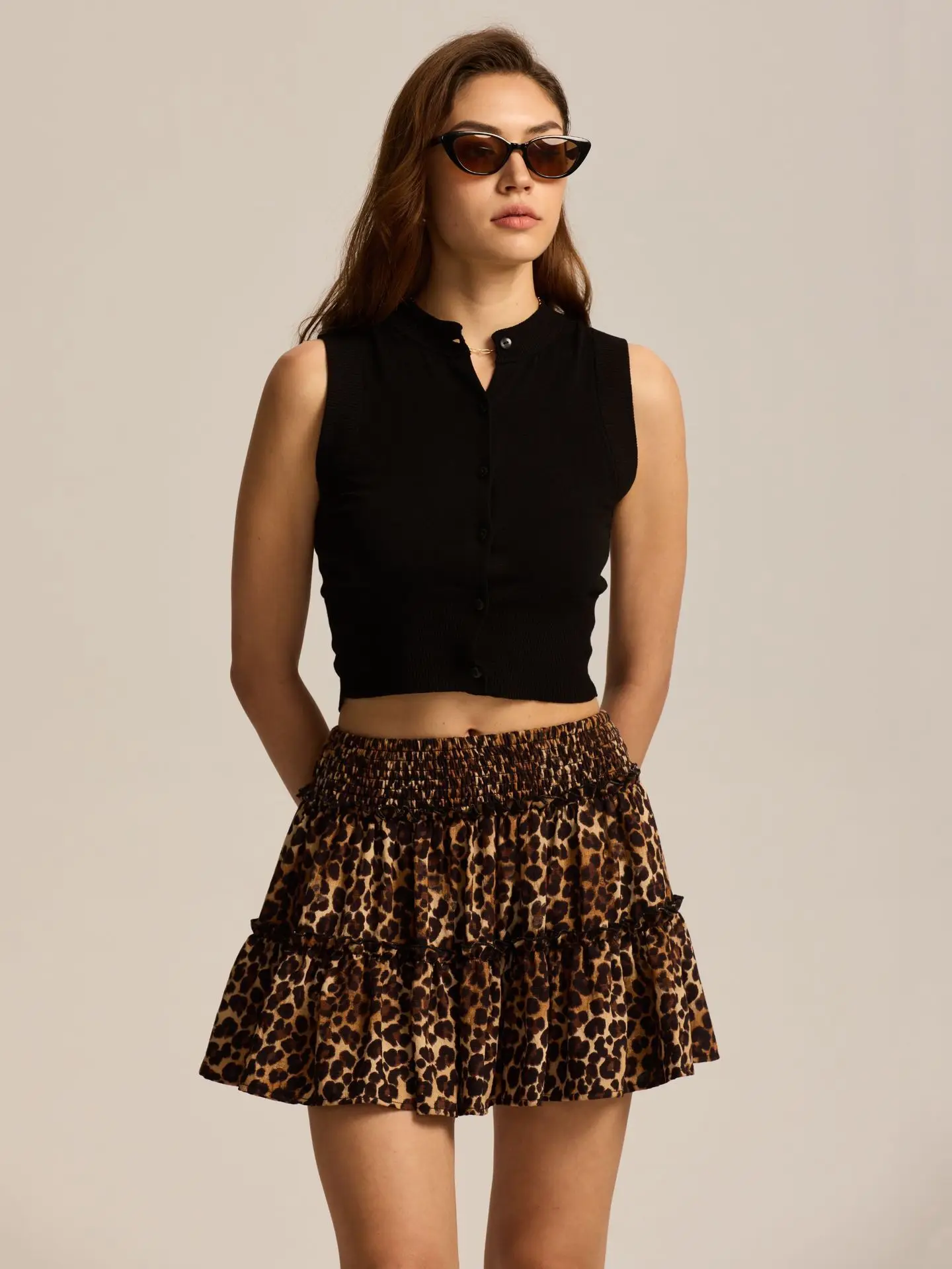 Viora Leopard Ruffle Skirt - Image 15