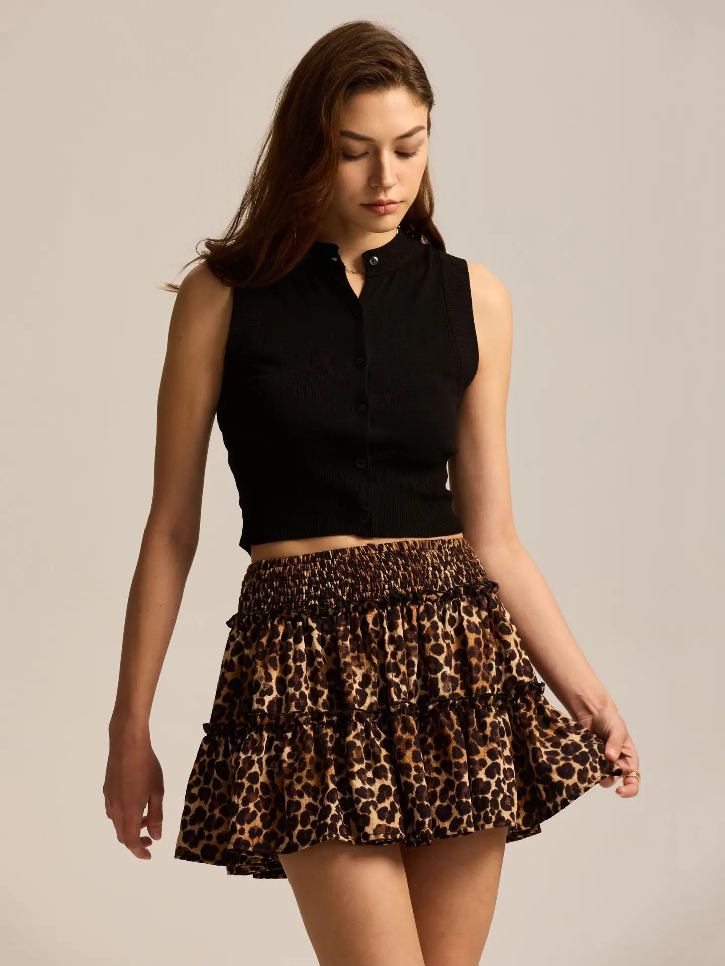 Viora Leopard Ruffle Skirt - Image 18