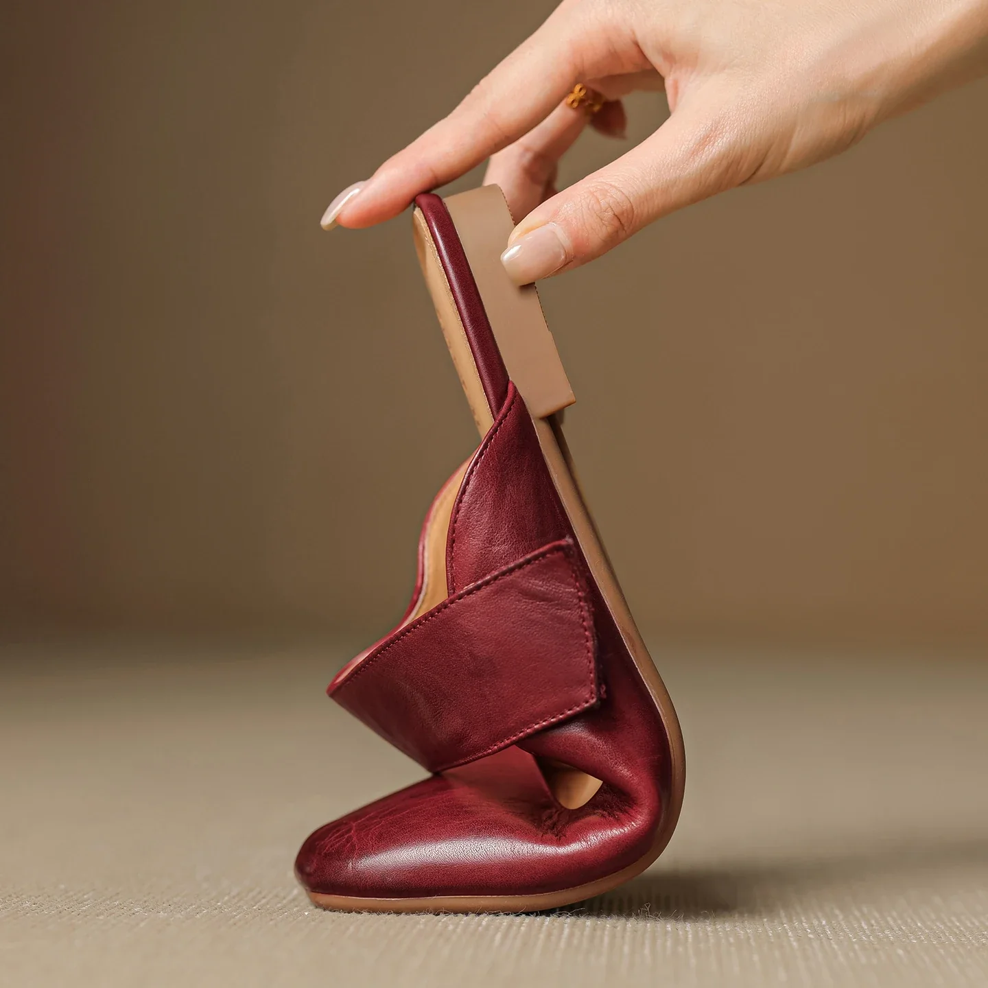 Women’s Leather Square Toe Chunky Heel Mules - Image 30