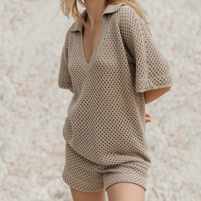 Women's Knit Two Piece Set Shorts Summer - Image 3
