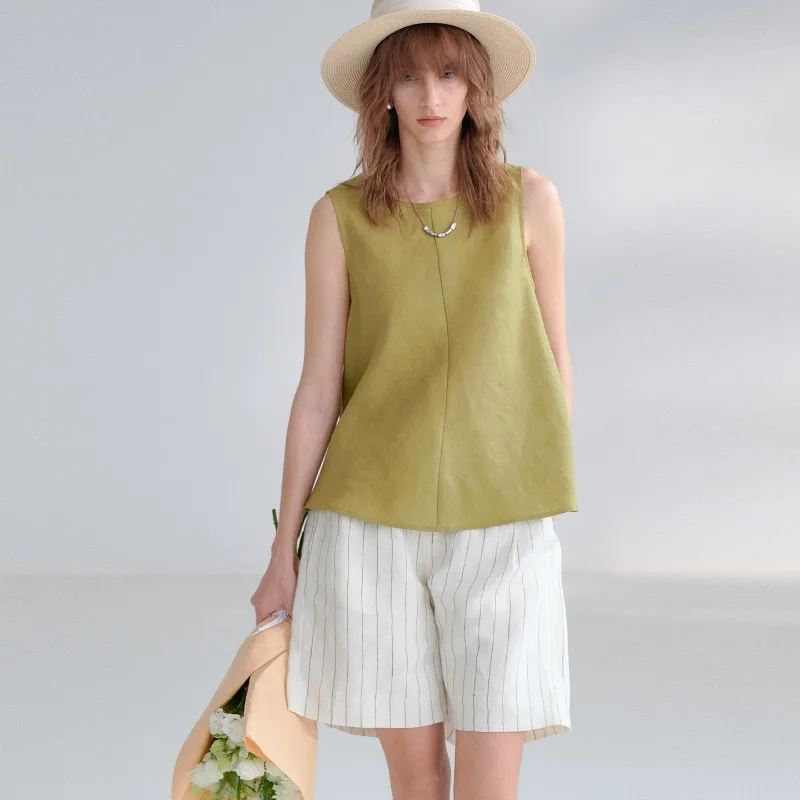 Women's Linen Sleeveless Top Loose Summer - Image 2