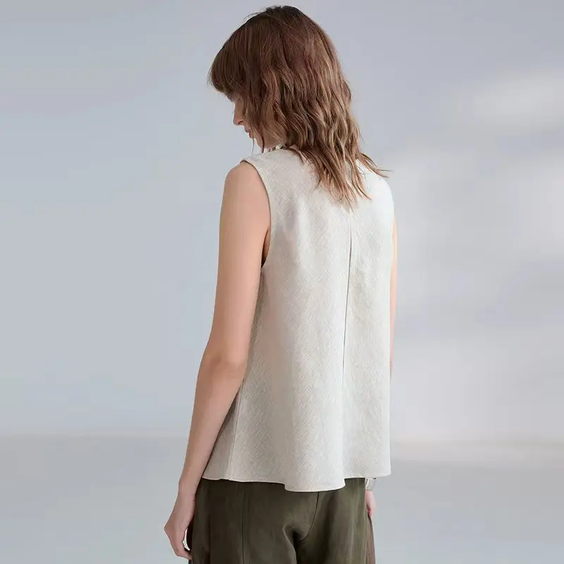 Women's Linen Sleeveless Top Loose Summer - Image 6