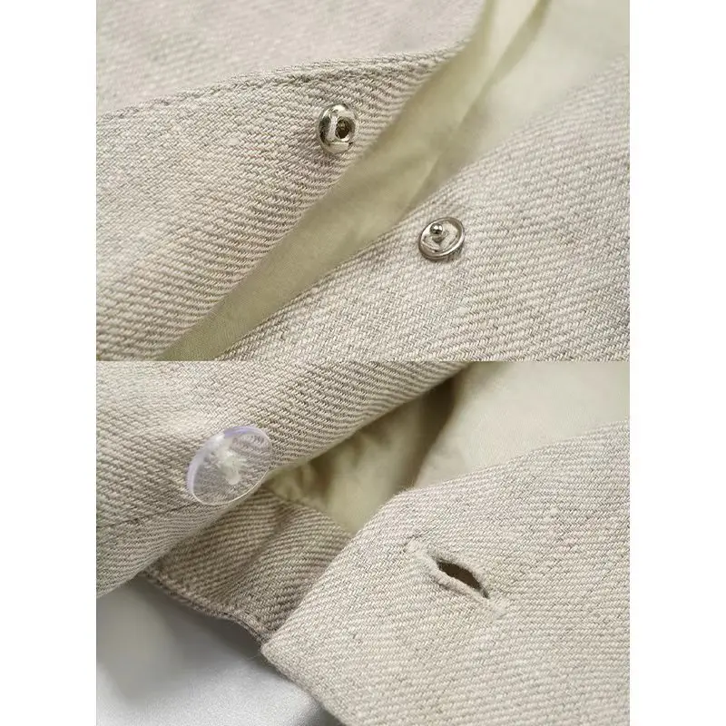 Women's Linen Tank Top V Neck Tie Front - Image 5