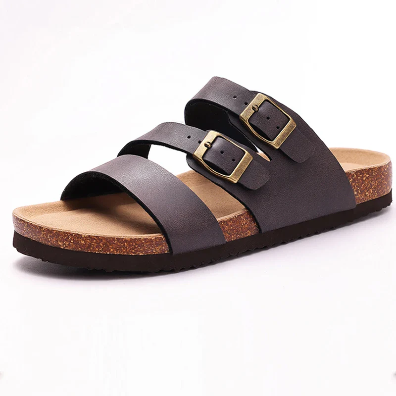 Women's Nappa Leather Orthopedic Double Buckle Slide - Image 14