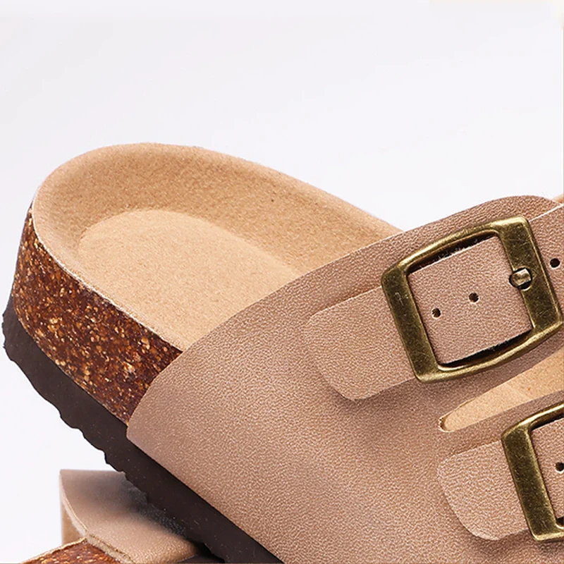 Women's Nappa Leather Orthopedic Double Buckle Slide - Image 4