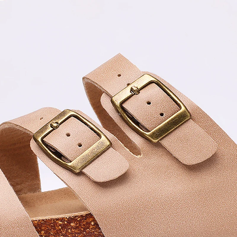 Women's Nappa Leather Orthopedic Double Buckle Slide - Image 5