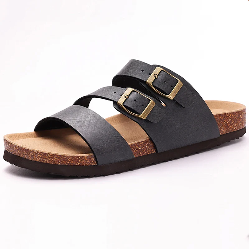 Women's Nappa Leather Orthopedic Double Buckle Slide - Image 7
