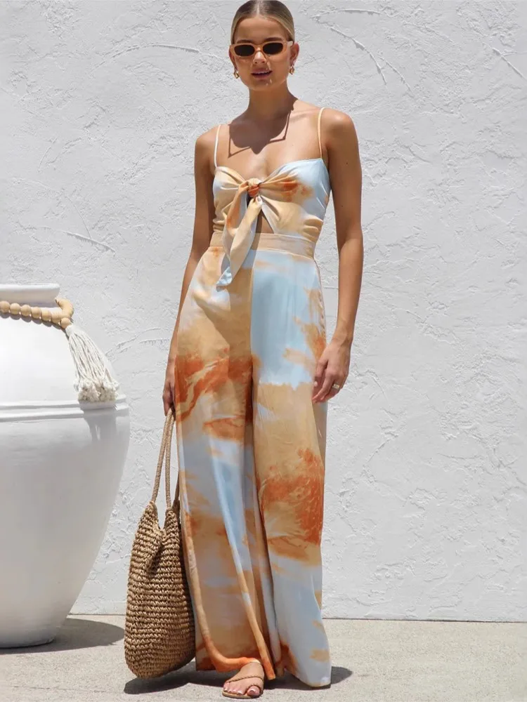 Women's Wide Leg Jumpsuit – Spaghetti Strap - Image 2
