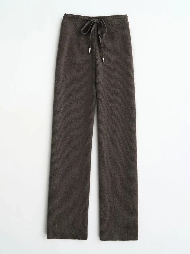 Wool Knitted Wide Leg Pants - Image 4