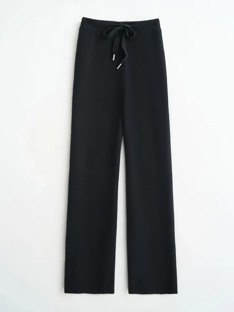 Wool Knitted Wide Leg Pants - Image 5